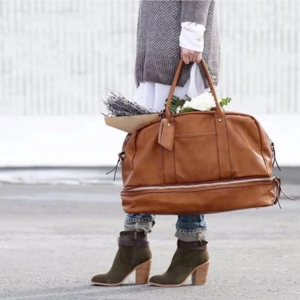 Sole Society Tan Travel Weekender Bag
